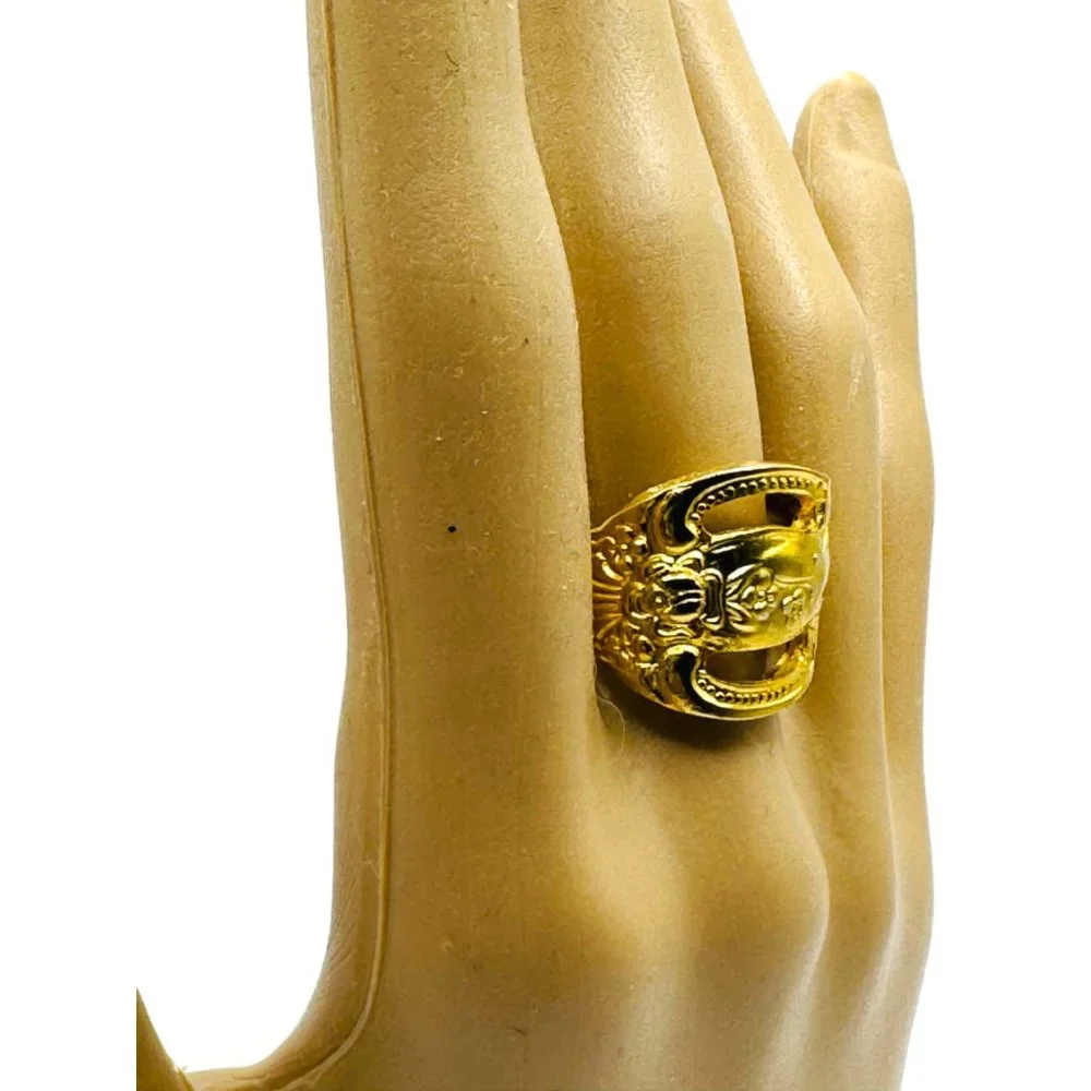 King Arthur’s Gold Electroplated Artisan Spoon Artisan Ring Size 6.75 - Picture 13 of 14